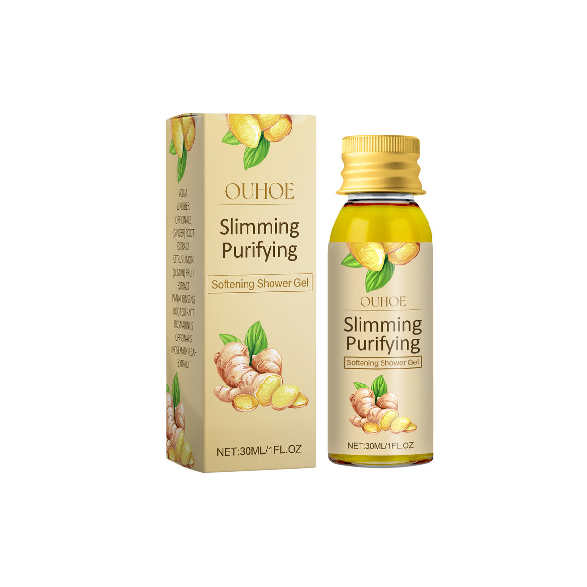 Gel de Ducha de Jengibre Ouhoe | Limpia, Hidrata y Tonifica la Piel