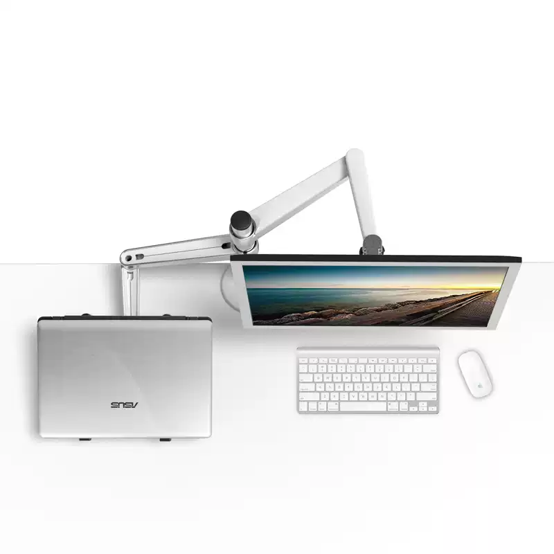 Brazo para Monitor y Laptop de Aleación de Aluminio – Doble Sección, Doble Pantalla, Oficina OA-3S/OA-7X