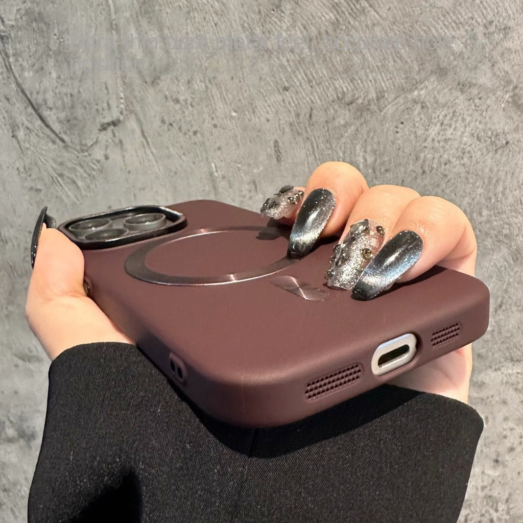 Funda Magnética Esmerilada para iPhone 12–16 Pro Max – PC, Cobertura Total, Anticaidas, 6 Colores