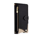 Funda Tipo Libro con Espejo y Bandolera para iPhone 6–17 Pro Max – TPU + PU, Porta Tarjetas, Soporte
