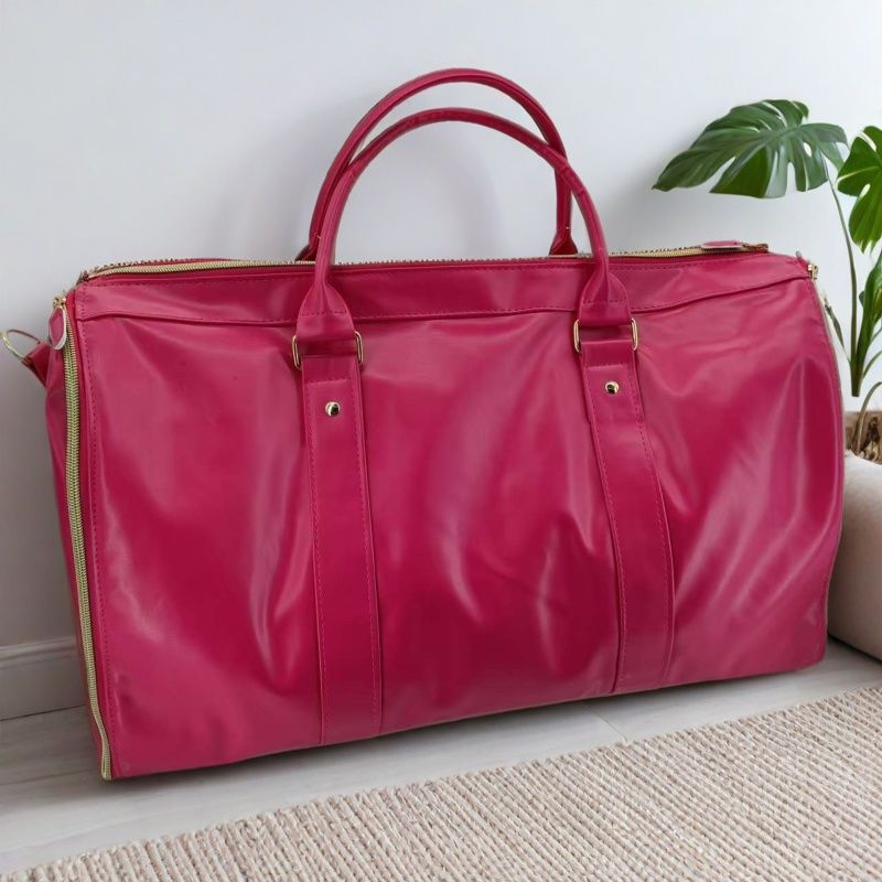 Bolso Viaje Plegable Suit Bag PU Cuero Gran Capacidad Crossbody Traje Negocios 7 Colores 1050g