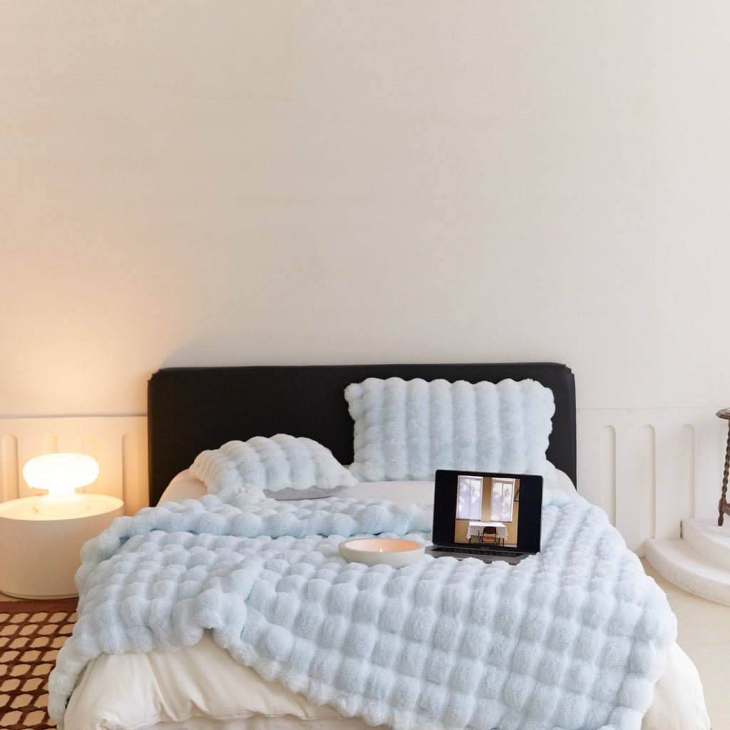 Cobija Doble Cara Gruesa Siesta Oficina Cubre Sofá Super Suave 6 Colores 6 Tallas