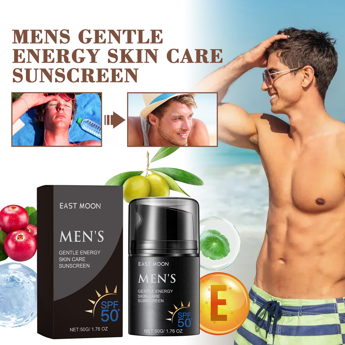 Protector Solar Reforzado para Hombre | Protección UV, Hidratante y Refrescante