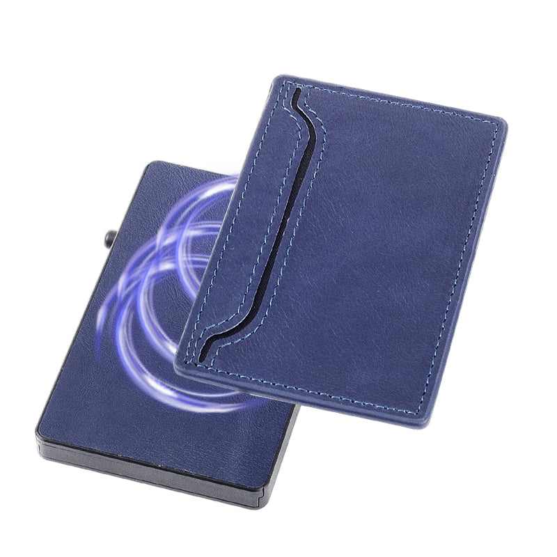 Cartera TOYFID con Cubierta de PU, Aluminio Pop-Up y Porta Tarjetas para Hombre