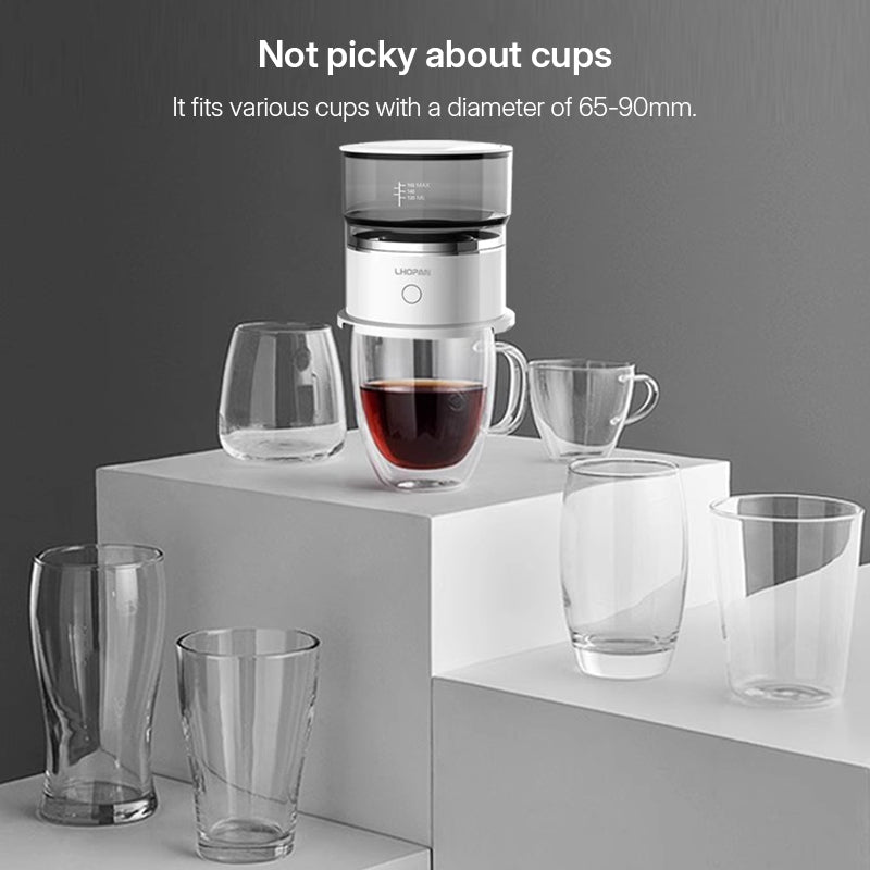 Mini Molinillo de Café Eléctrico con Cafetera de Goteo Automática y Vaso con Agitador Portátil