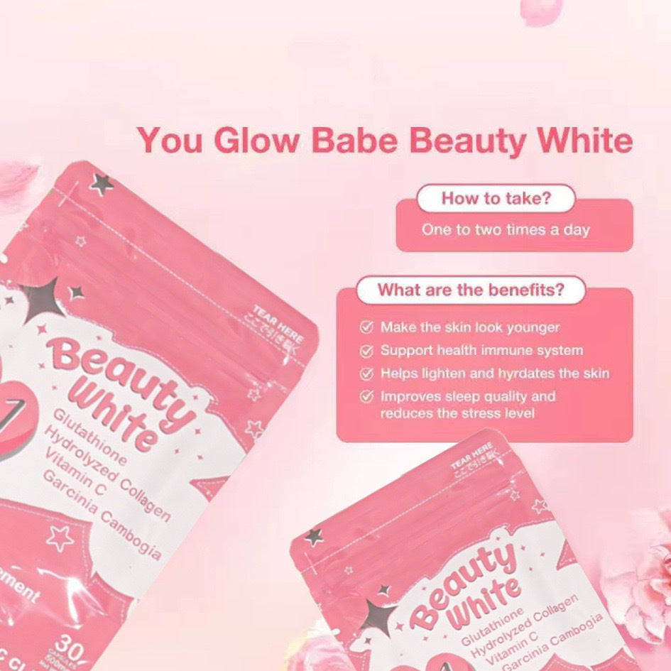 Cápsulas Beauty White 4en1 Glutatión y Colágeno — 30 Cápsulas