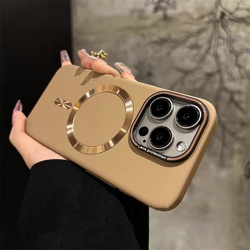 Funda Magnética Esmerilada para iPhone 12–16 Pro Max – PC, Cobertura Total, Anticaidas, 6 Colores
