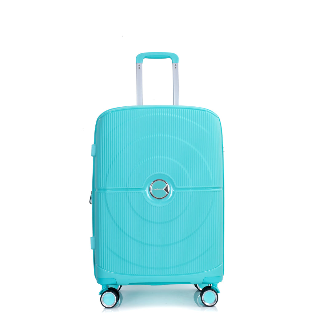 Set de Maletas 3 Piezas PP Hardshell Ruedas Dobles Expandible con Candado TSA 20/24/28 Azul Lago