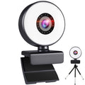 Webcam 4K Belleza Autofocus 1080p USB con Luz de Relleno para Streaming y Videollamadas