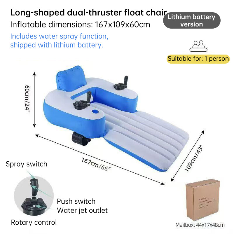 Silla Inflable Eléctrica con Hélice para Piscina y Lago | PowerFloat Crucero Manos Libres