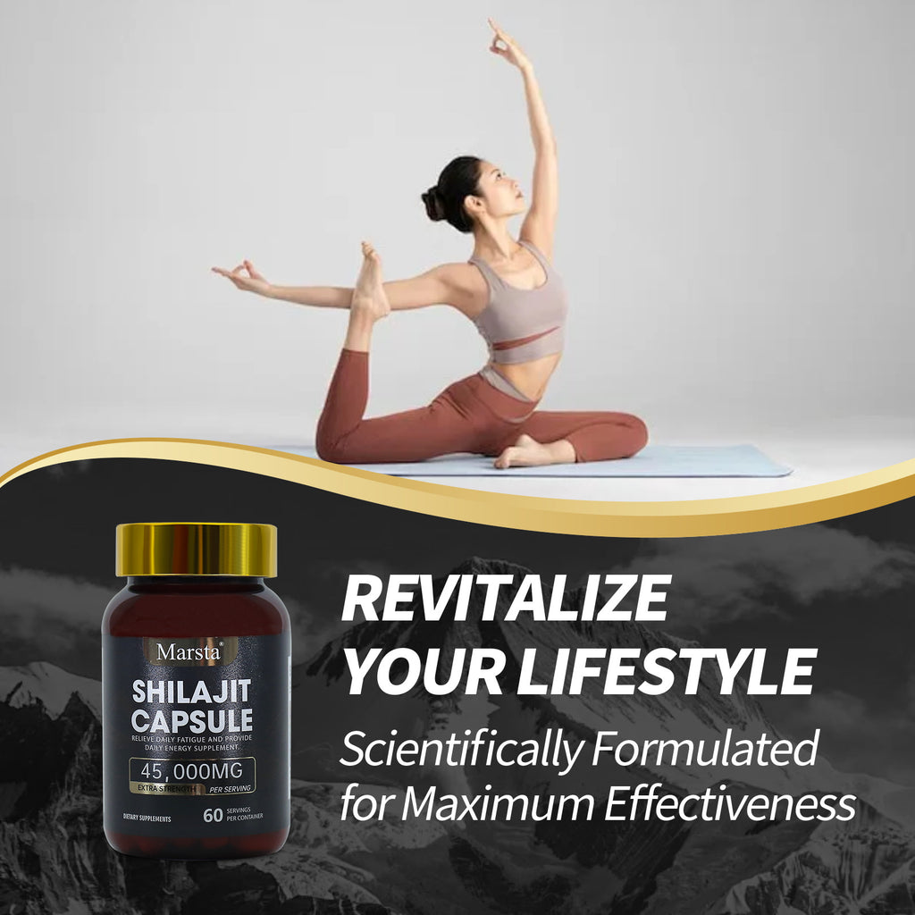 Cápsulas Shilajit Marsta 45,000mg – Suplemento Natural de Energía y Vitalidad