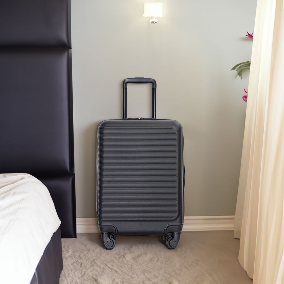 Maleta Softside 20 Pulgadas con Ruedas Dobles Expandible y Candado TSA Tela Resistente Viaje