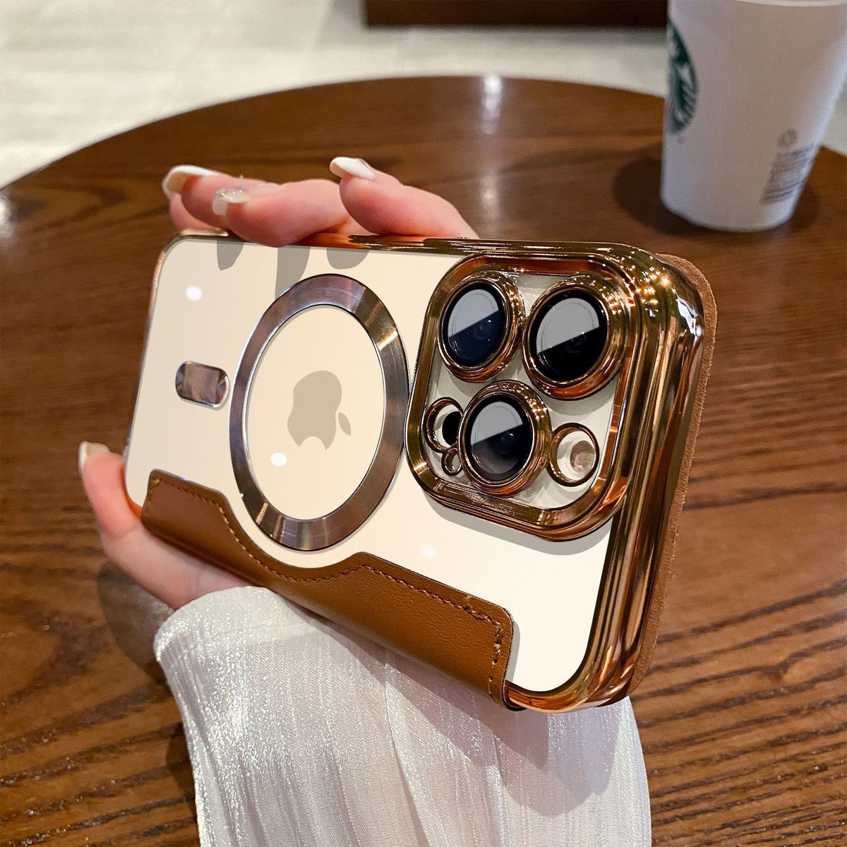 Funda Tipo Libro Magnética Electrogalvanizada para iPhone 11–16 – TPU + Piel, Cobertura Total, 9 Colores