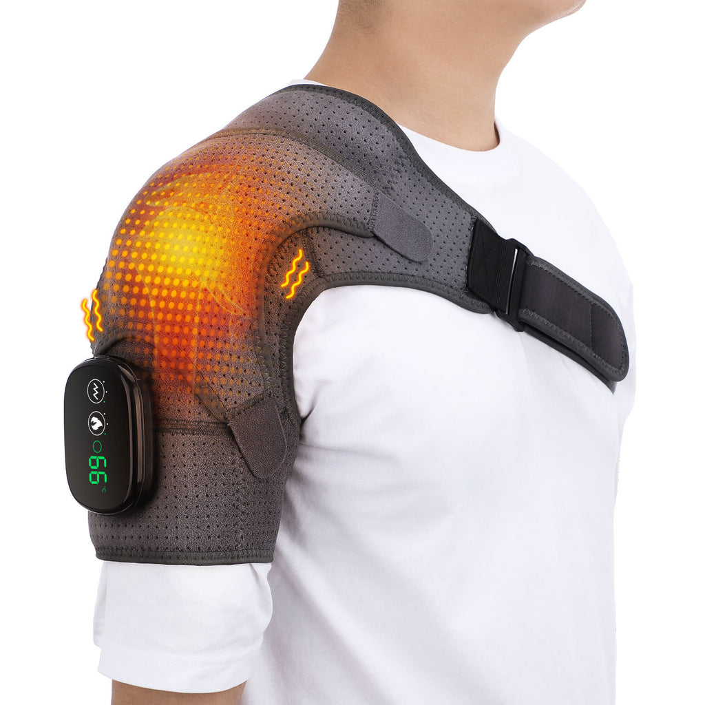 Masajeador de Hombro con Soporte Vibratorio y Calor Terapeútico Control Táctil Recargable USB