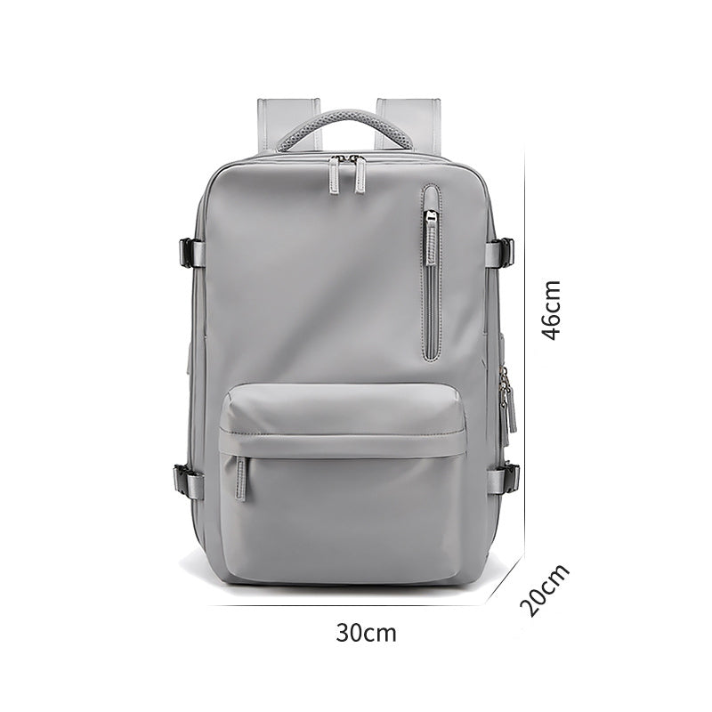 Mochila Impermeable 18" Porta Laptop Puerto USB Cuero Vintage Unisex 30x20x46cm 6 Colores