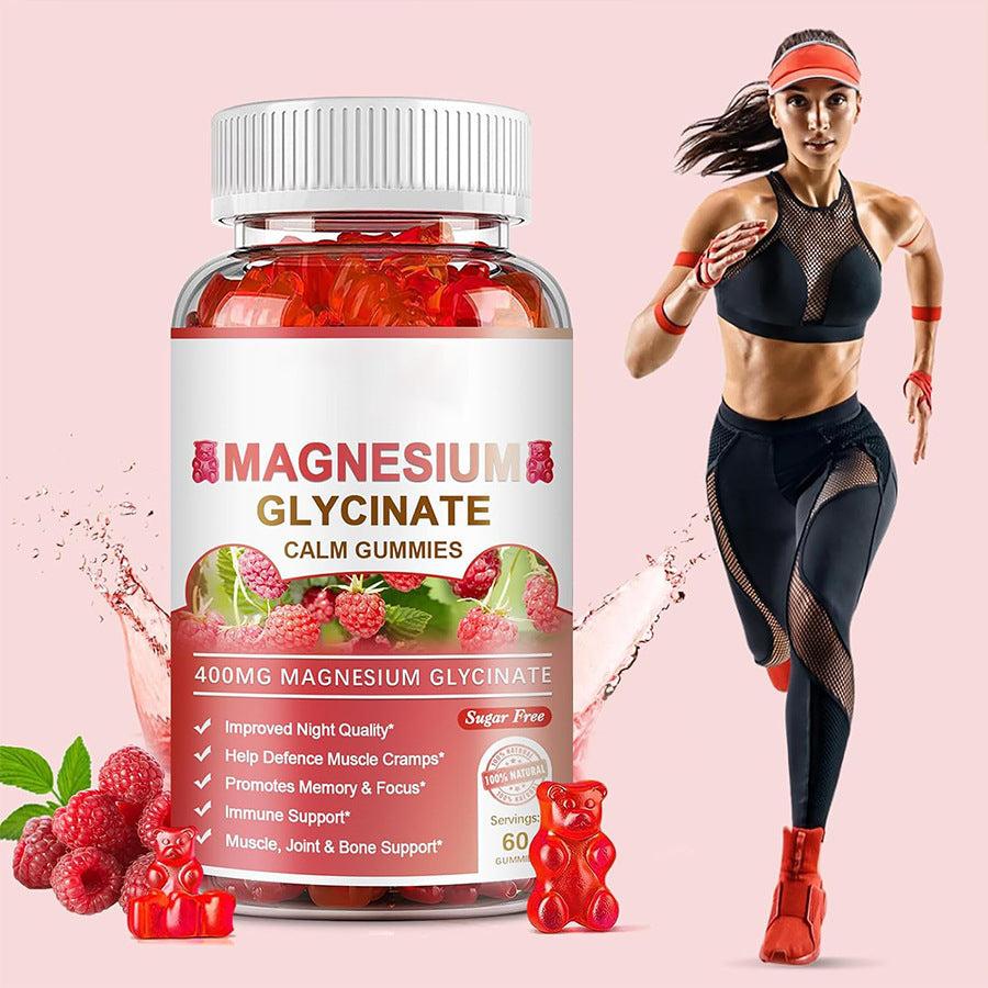 Gomitas de Magnesio Glicinato Kawaii Oso – 60 Piezas, Sabor Suave, Proteína