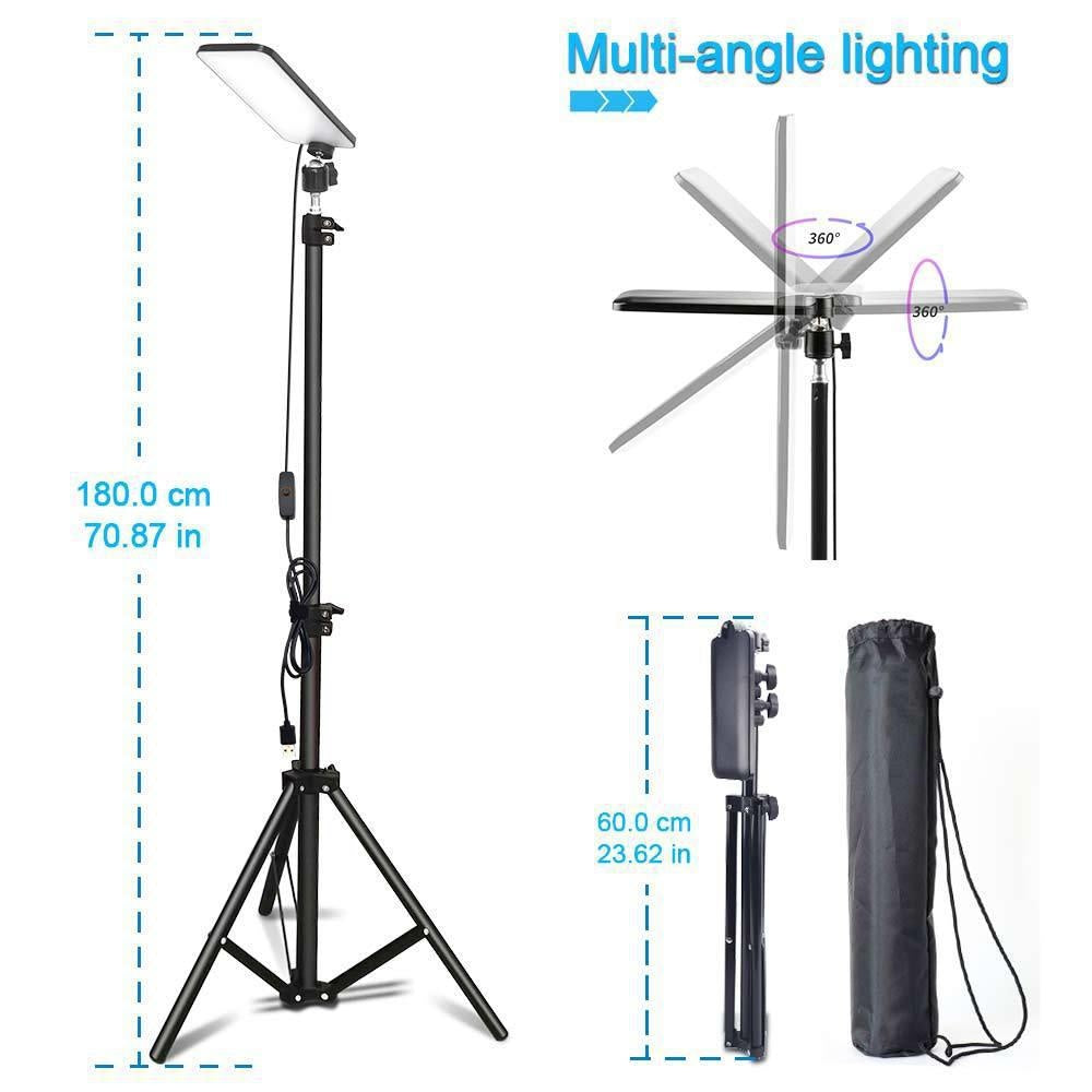 Lámpara LED Recargable USB para Camping Carpa Outdoor con Palo Telescópico 1.8m 5V