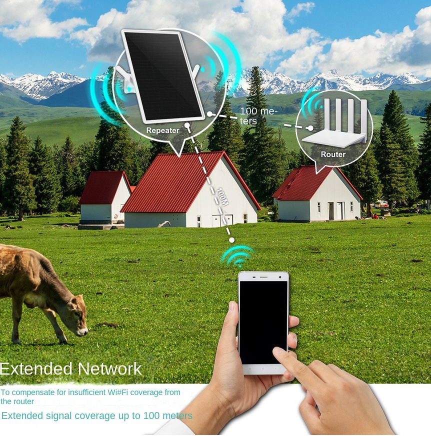 Repetidor de Señal Solar R7 – Amplificador WiFi 6, Extensor Inalámbrico con Protección contra Rayos