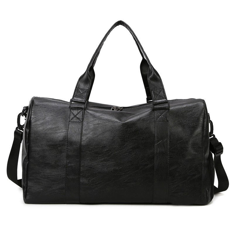 Bolsa de Viaje Cuero PU Gran Capacidad Separación Seco Húmedo Fitness Hombro Crossbody 45x25x26cm