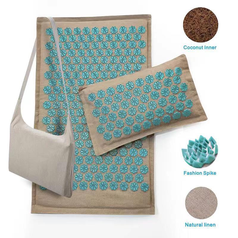 Set Cojín Triangular Lotus de Lino y Fibra de Coco para Acupresión y Meditación | 13 Colores
