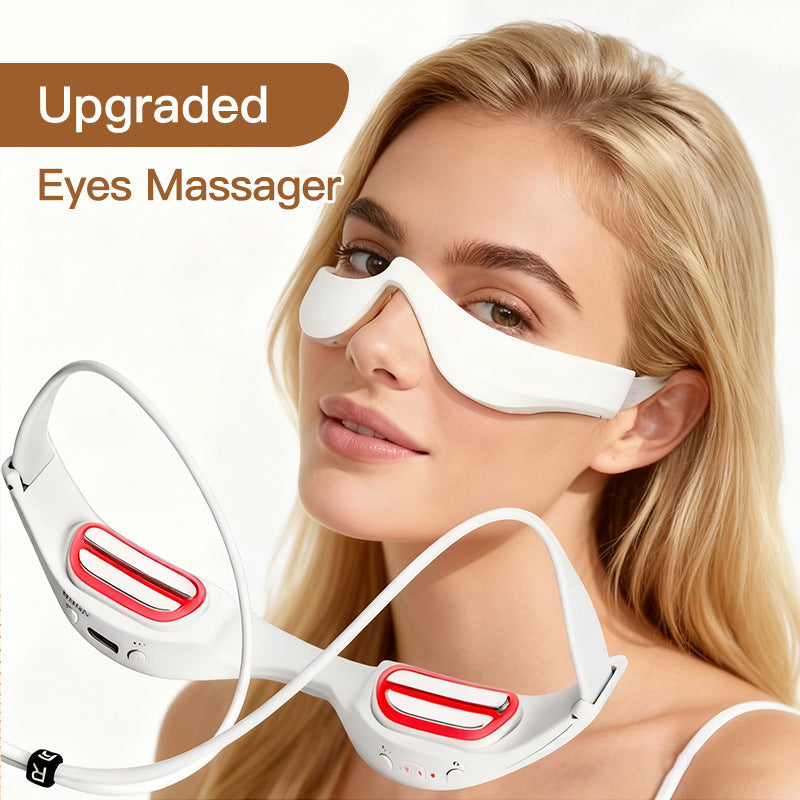 Masajeador de Ojos 3D Luz Roja LED Anti-Ojeras 4 Modos USB-C Recargable (Blanco/Negro/Rojo)