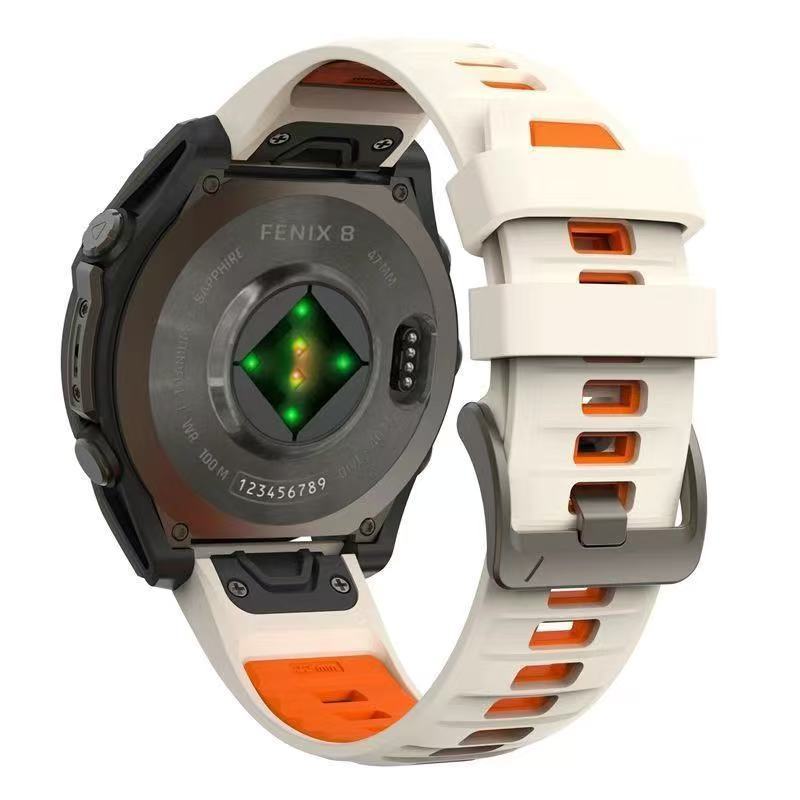 Correa de Silicona para Garmin Fenix 8 – Serie 43/47/51mm, Liberación Rápida, Estilo Deportivo