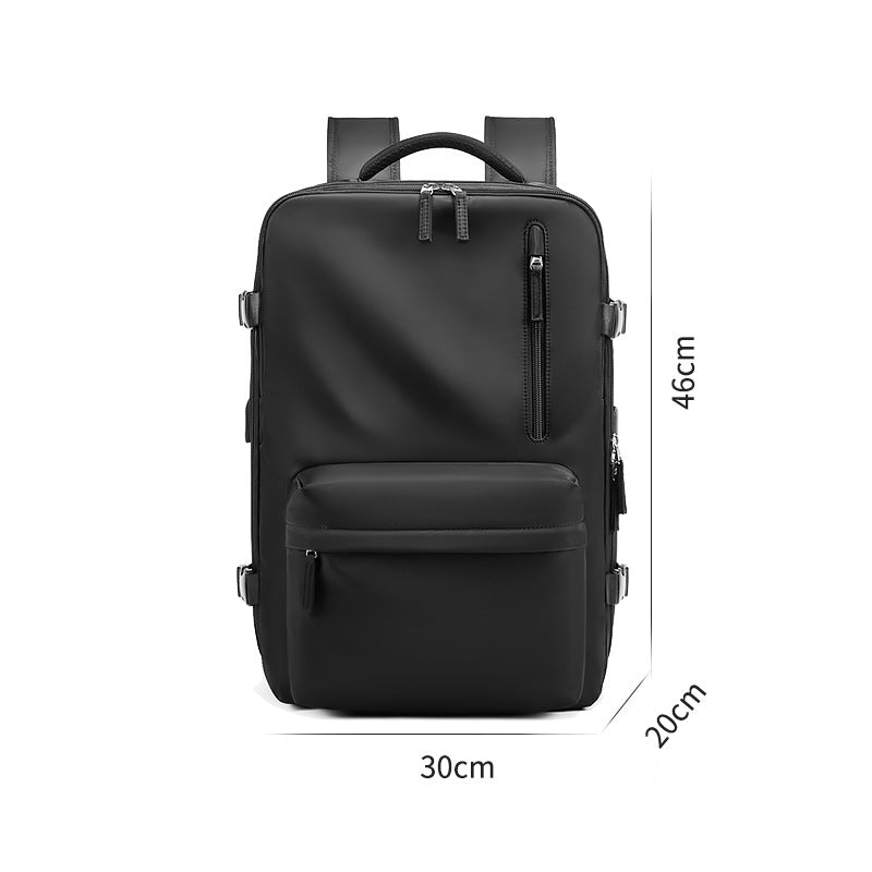 Mochila Impermeable 18" Porta Laptop Puerto USB Cuero Vintage Unisex 30x20x46cm 6 Colores