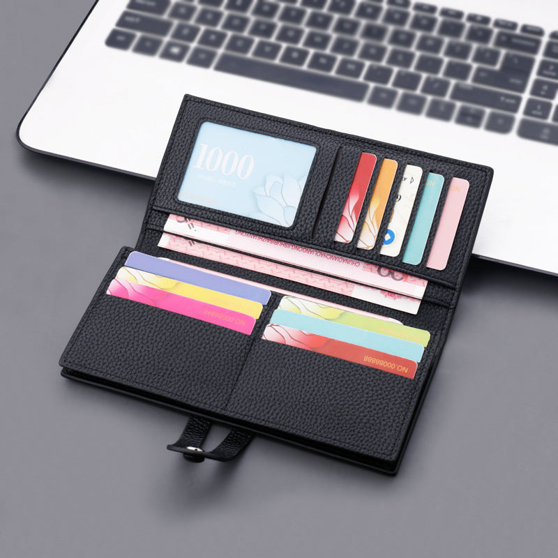 Cartera Larga para Hombre con Botón Snap Estilo Trendy Gran Capacidad Diseño Urbano Joven
