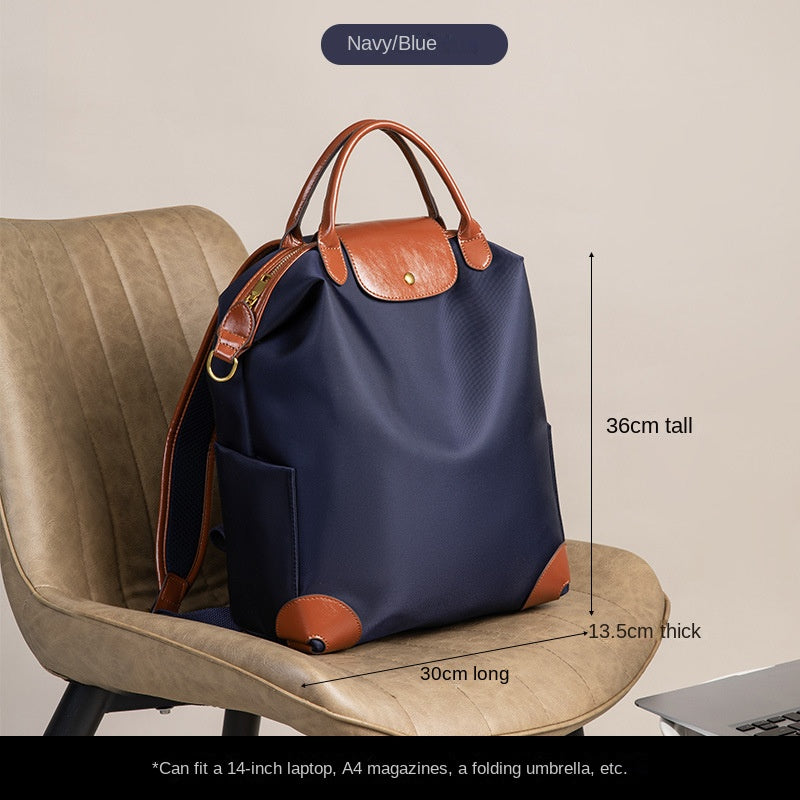 Mochila Nylon Premium Gran Capacidad Asas Cuero Ligera Negocios Viaje Commute 6 Colores