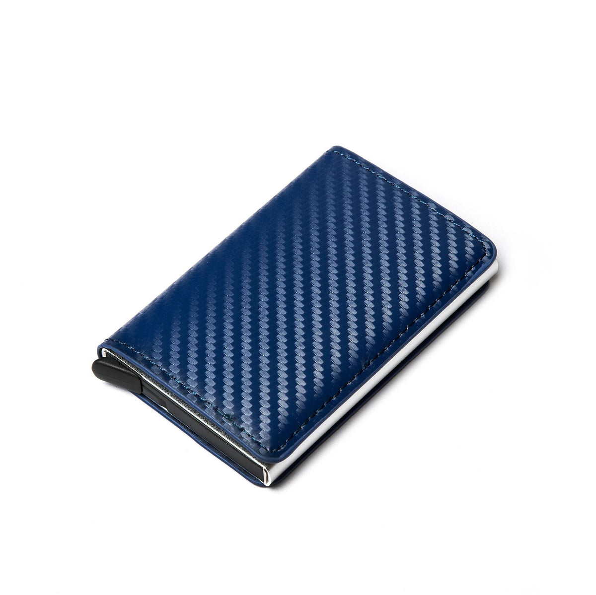Cartera Tarjetera de Fibra de Carbono con Bloqueo RFID Anti-Magnético y Estuche de Aluminio para Hombre