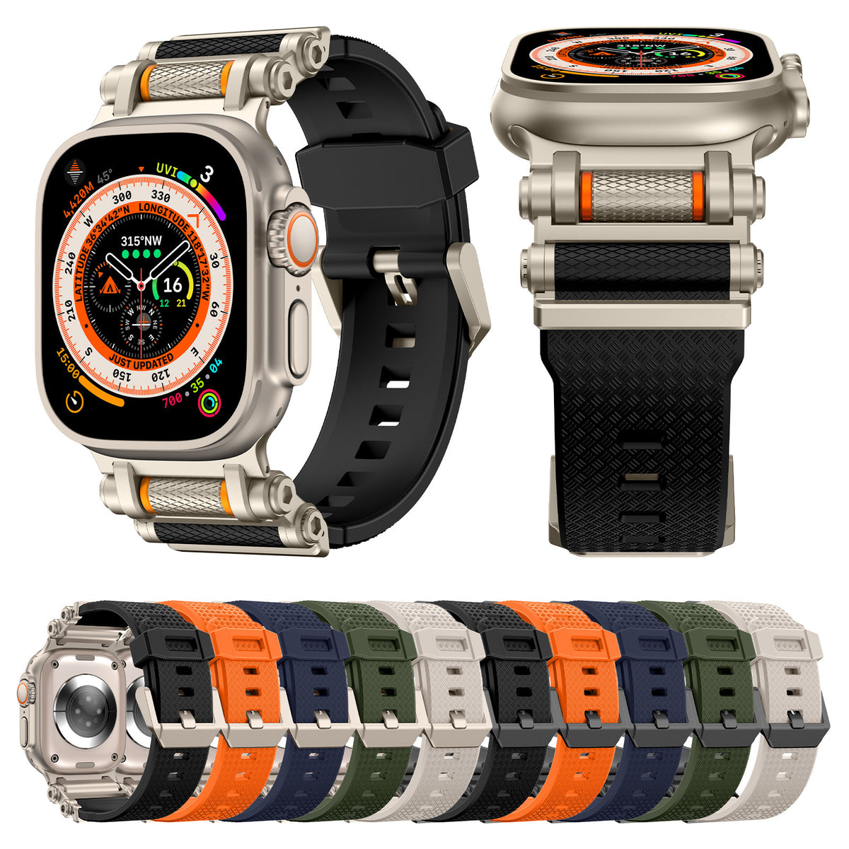 Correa de Silicona con Fibra de Carbono para Apple Watch y Samsung Galaxy Watch Ultra – Estilo Fashion, 22mm