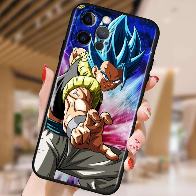 Funda Dragon Ball Z Arte Japonés para iPhone 6 7 8 Plus X XR XS 11 12 13 14 15 Pro Max – Negro