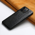Funda de Piel Genuina con Patrón Cocodrilo para iPhone 6–16 Pro – Cobertura Total, Estilo Retro, 5 Colores