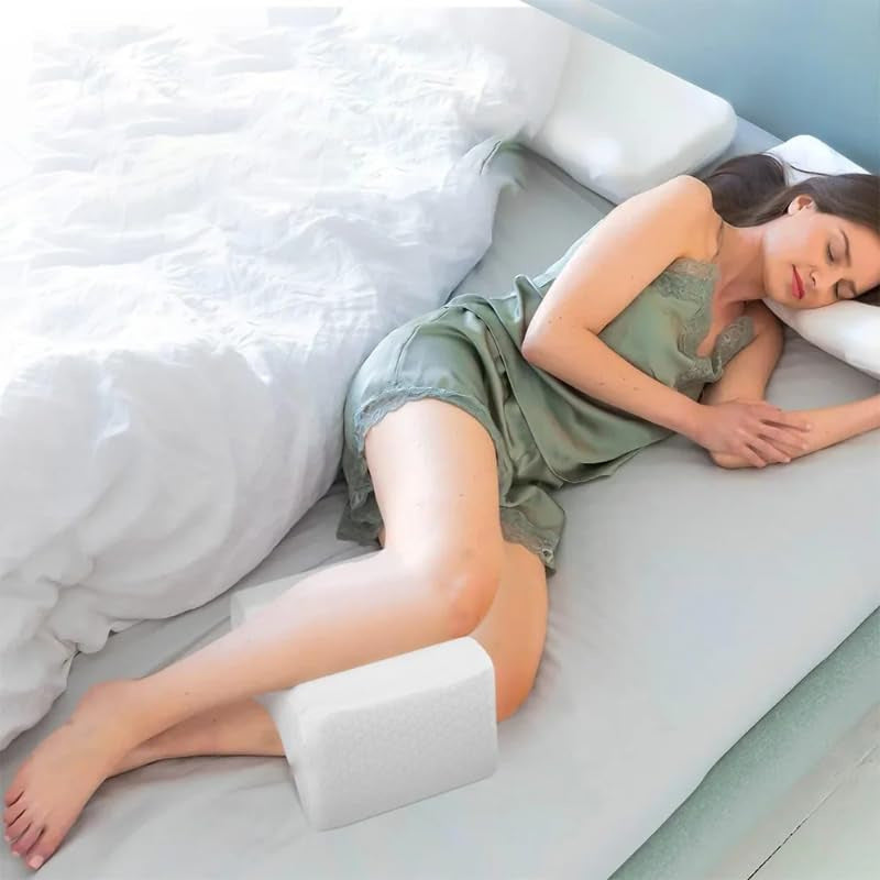 Almohada Cuadrada para Piernas y Rodillas Multifuncional Descanso para Embarazadas y Postura Lateral