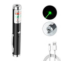Puntero Láser Mini 2-en-1 Desmontable con Soporte Portátil Luz Verde o Roja USB | 5 Colores
