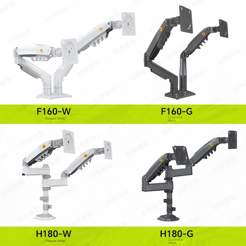 Soporte Doble Monitor H180/F160 – Brazo Giratorio Ajustable de Aleación de Aluminio, 17–27"