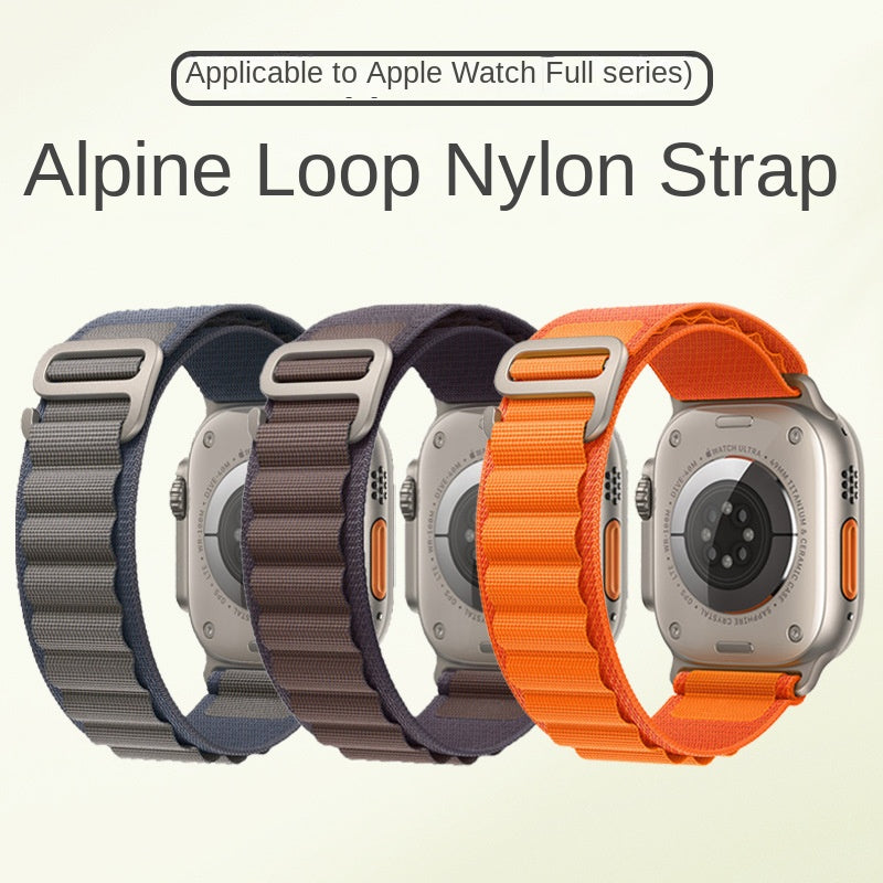 Correa de Nylon Loop para Apple Watch Series 11/10/Ultra – Alta Montaña, +60 Colores, 38–49mm