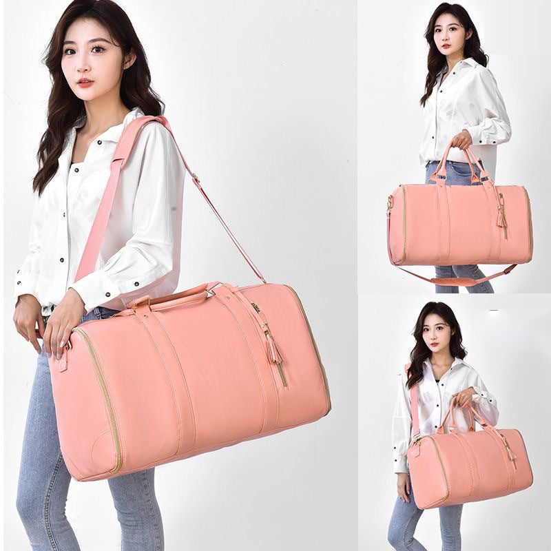 Bolso Viaje Plegable Suit Bag PU Cuero Gran Capacidad Crossbody Traje Negocios 7 Colores 1050g