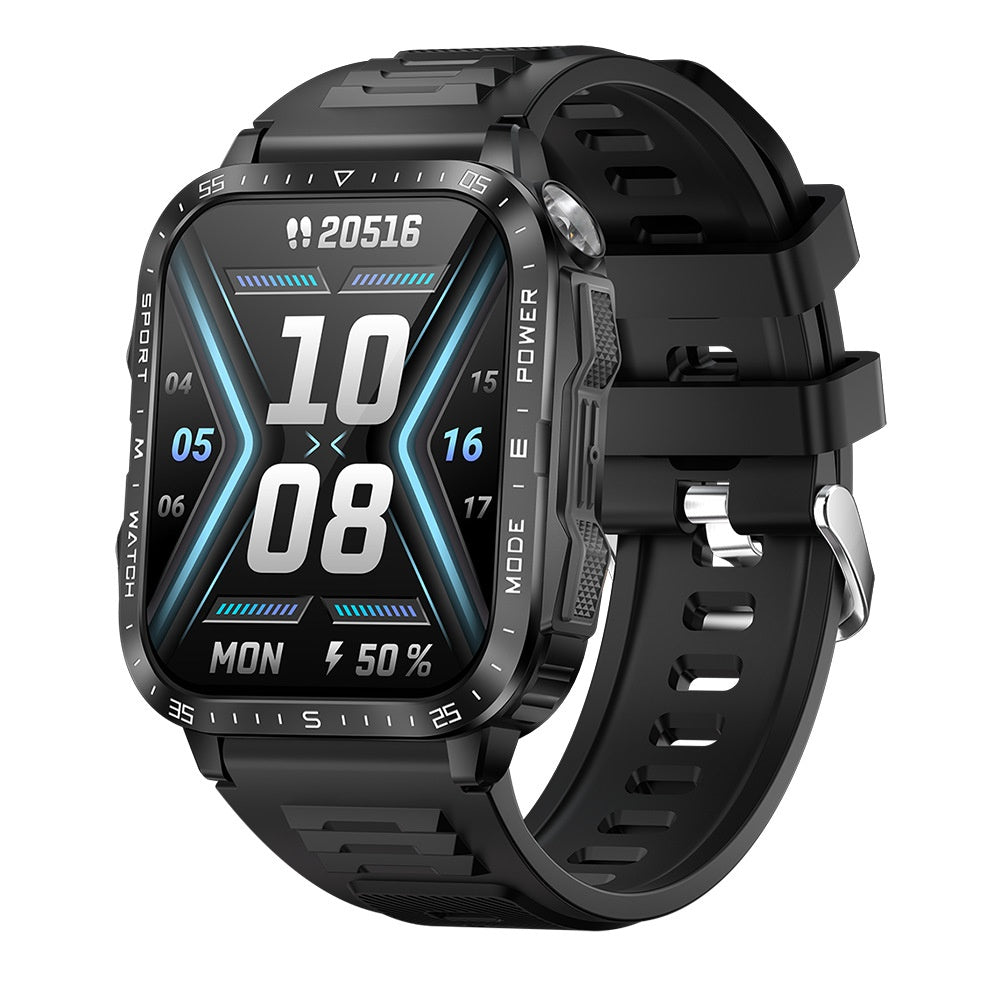 Smartwatch KT79 3ATM Impermeable Ritmo Cardíaco Presión Arterial Linterna Outdoor Llamadas Bluetooth
