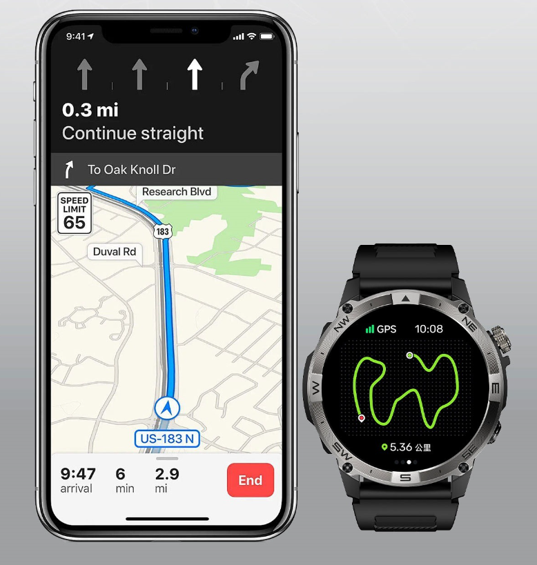 Smartwatch GPS Deportivo Impermeable Ciclismo Running Natación Ritmo Cardíaco para Hombre y Mujer