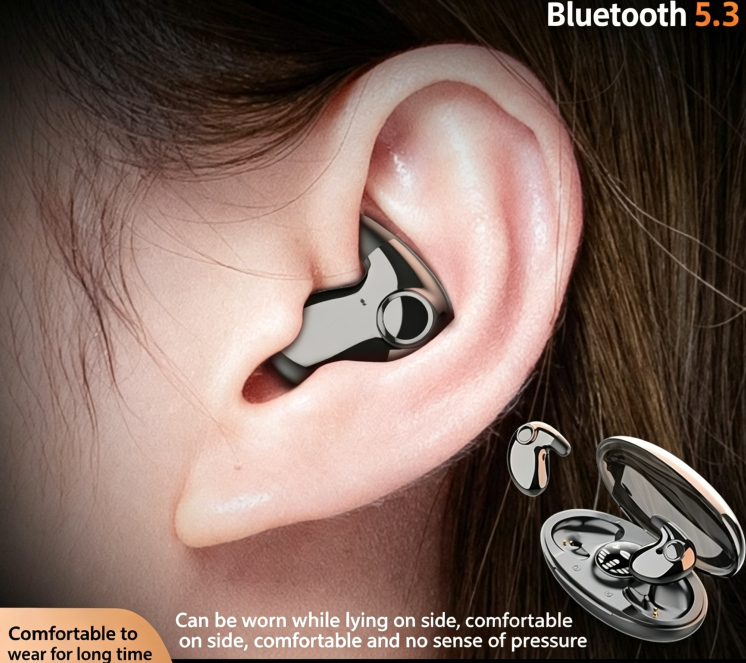 Audífonos Bluetooth para Dormir In-ear Ultra Delgados Cancelación de Ruido Bluetooth 5.4 Batería 4-8h