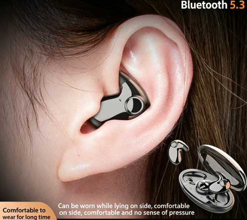 Audífonos Bluetooth para Dormir In-ear Ultra Delgados Cancelación de Ruido Bluetooth 5.4 Batería 4-8h