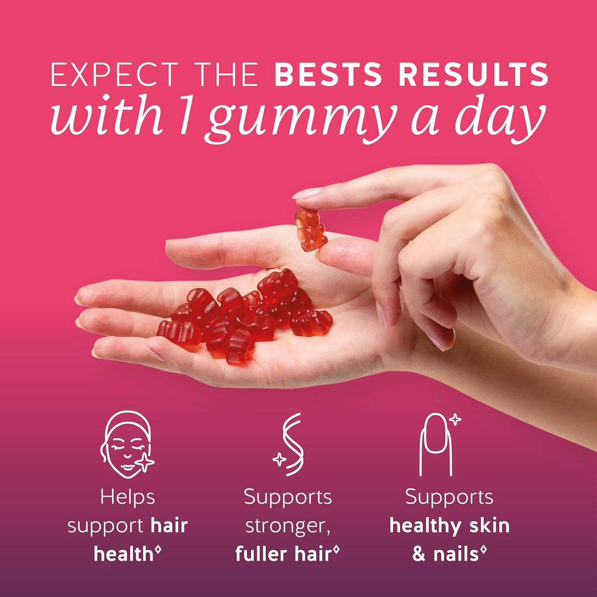 Gomitas de Biotina y Vitamina para Cabello Crecimiento Fortalecimiento y Brillo Natural