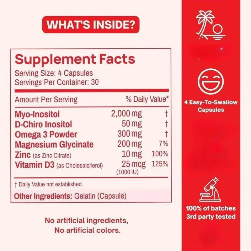 Happy Hormones PCOS Multivitamina – Myo + D-Chiro Inositol 120 Cápsulas