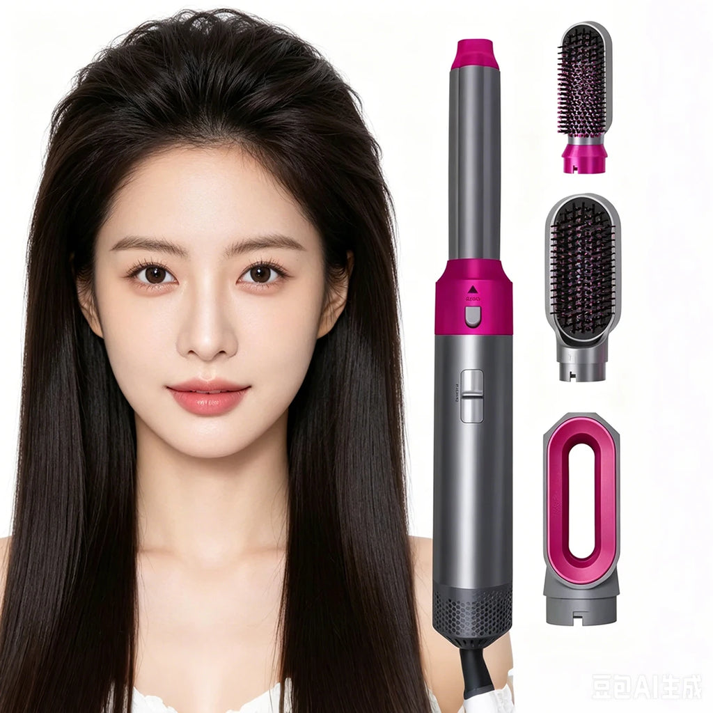 Peinadora 5 en 1 Hot Air Comb – Secadora y Estilizadora Recargable para Cabello