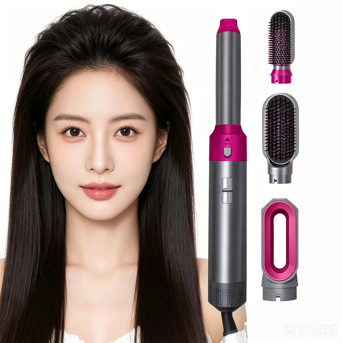 Peinadora 5 en 1 Hot Air Comb – Secadora y Estilizadora Recargable para Cabello