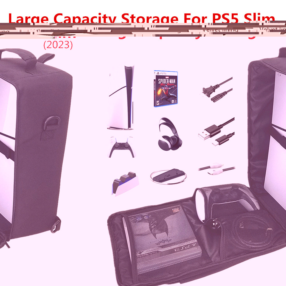 Mochila Bolsa Almacenamiento PS5 Slim Oxford Protección Digital y Optical Drive 38x25x13cm 2 Versiones