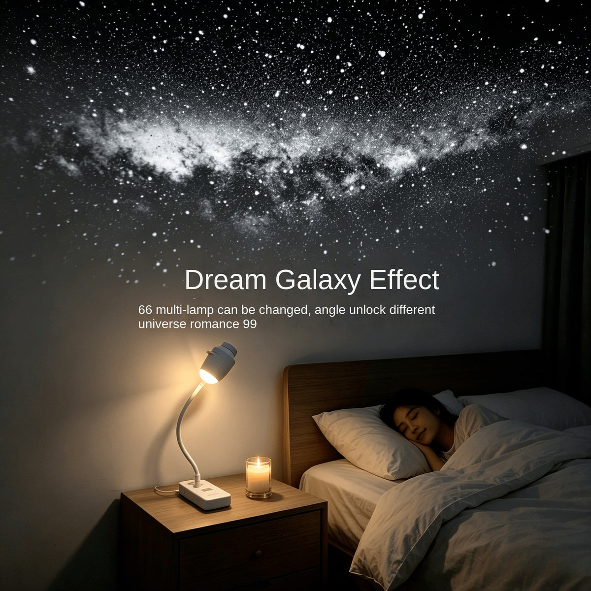 Lámpara Proyector de Estrellas Galaxia USB Luz Nocturna Ambiental para Habitación y Descanso