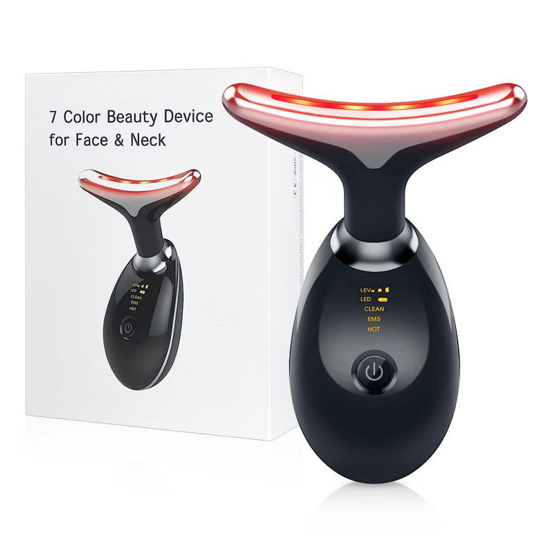 Masajeador de Cuello con Terapia de Luz 7 Colores LED Anti-Arrugas y Reafirmante Recargable USB