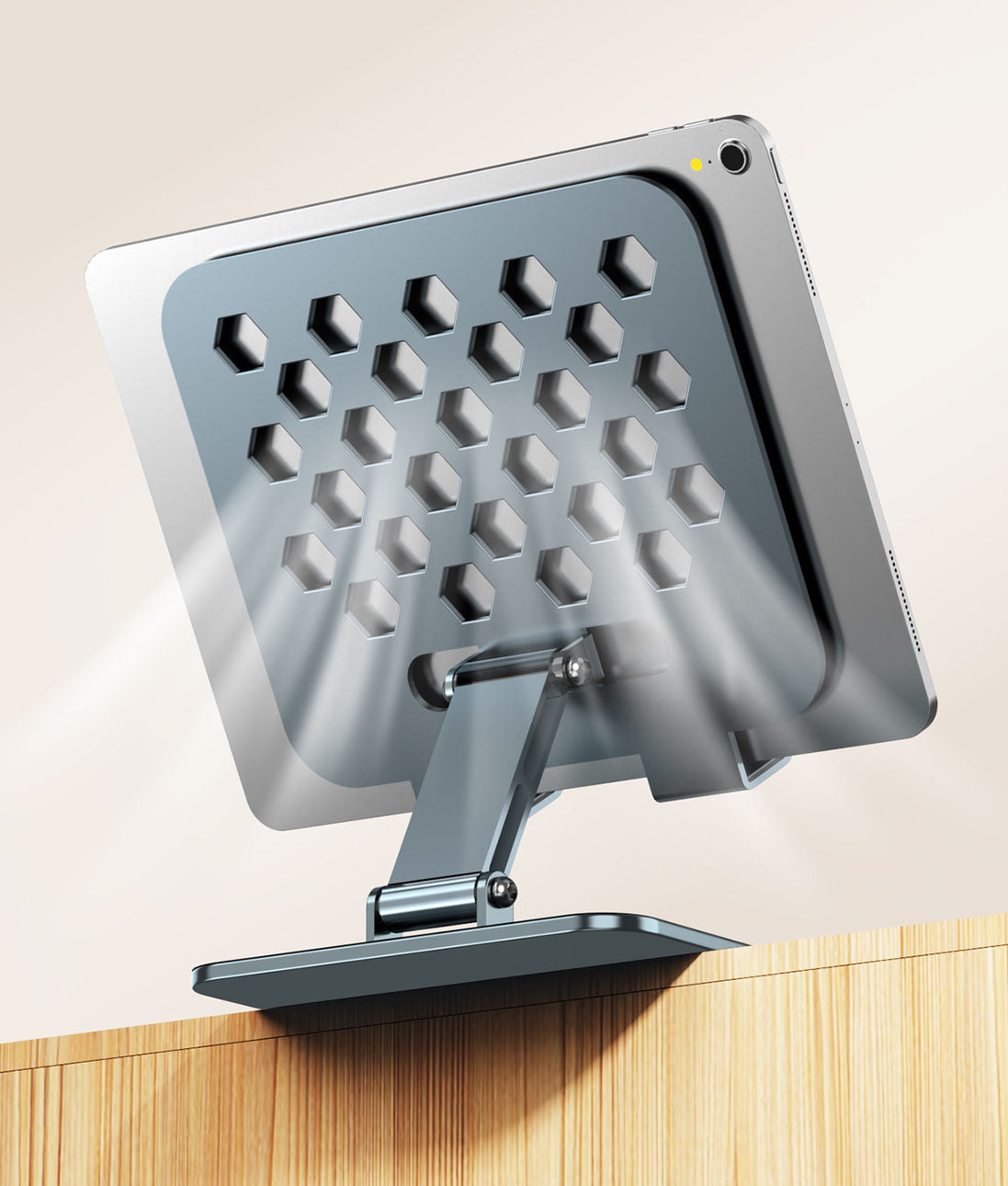 Soporte Tablet 360° Giratorio Plegable Todo Metal para iPad, Smartphone y Streaming Universal